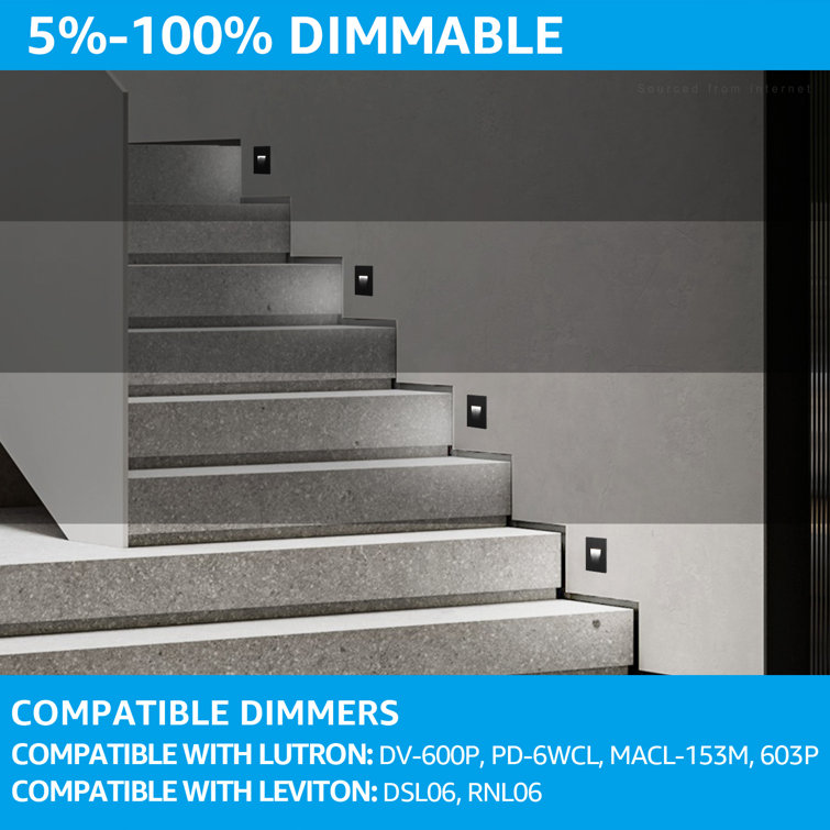 LEONLITE Black LED Step Lights Dimmable Deck Light for